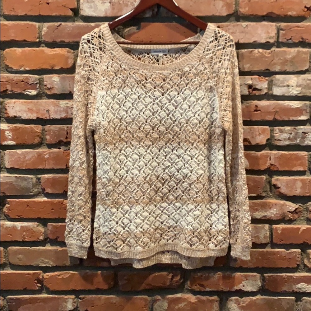 Open knit pick a boo pattern sweater